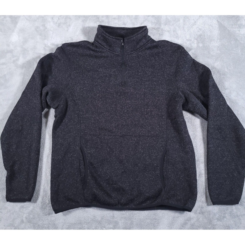 Powder River Outfitters Sweater Men's XL Black 1/4 Zip Pullover Panhandle Pocket